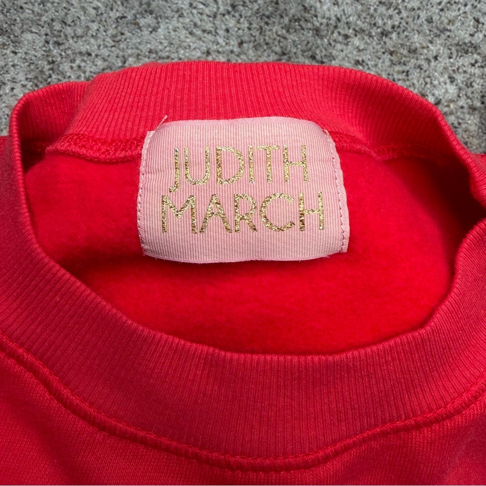 Judith March By The Seaside Pullover Sweatshirt Red Small S Rhinestone Flag - Picture 7 of 10
